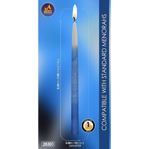 45 Tri Colored Hanukkah Candles Fits Most Menorahs Premium Quality Wax - Picture 3 of 5